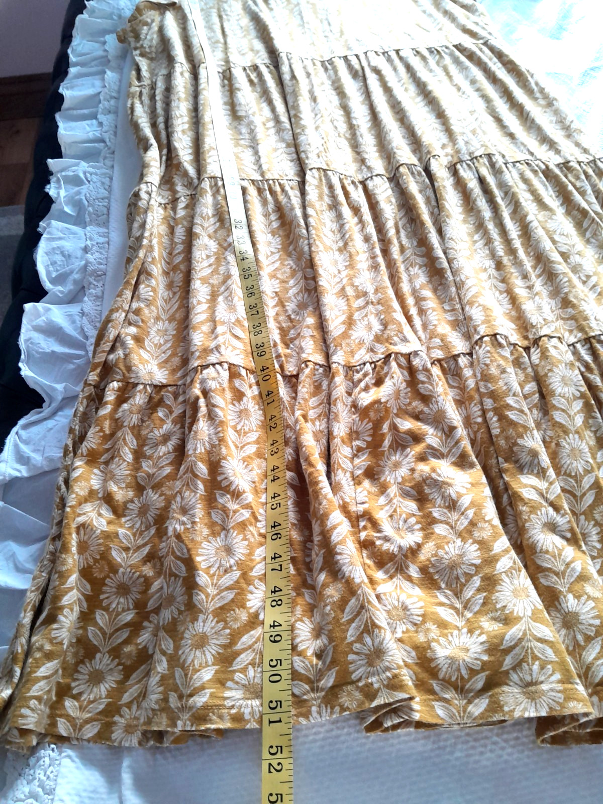 Seasalt Cornwall, line strokes midi dress, mustard/beige/aran, size 20