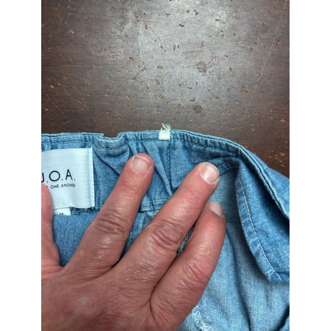 J.O.A. Denim dress buckle button down silver hardware medium Cowgirl rodeo