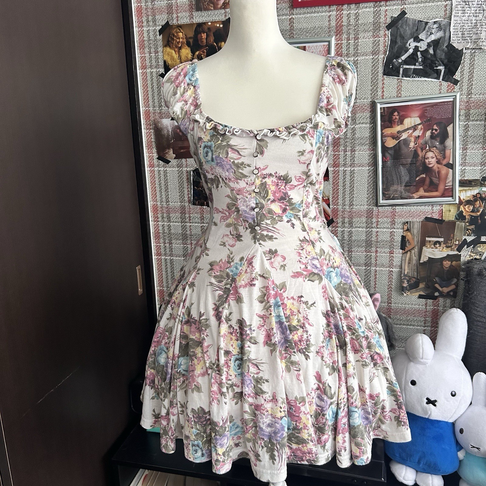Rare LIZ LISA Vent Collection Puff Sleeve Floral Dress Square Neck Lolita