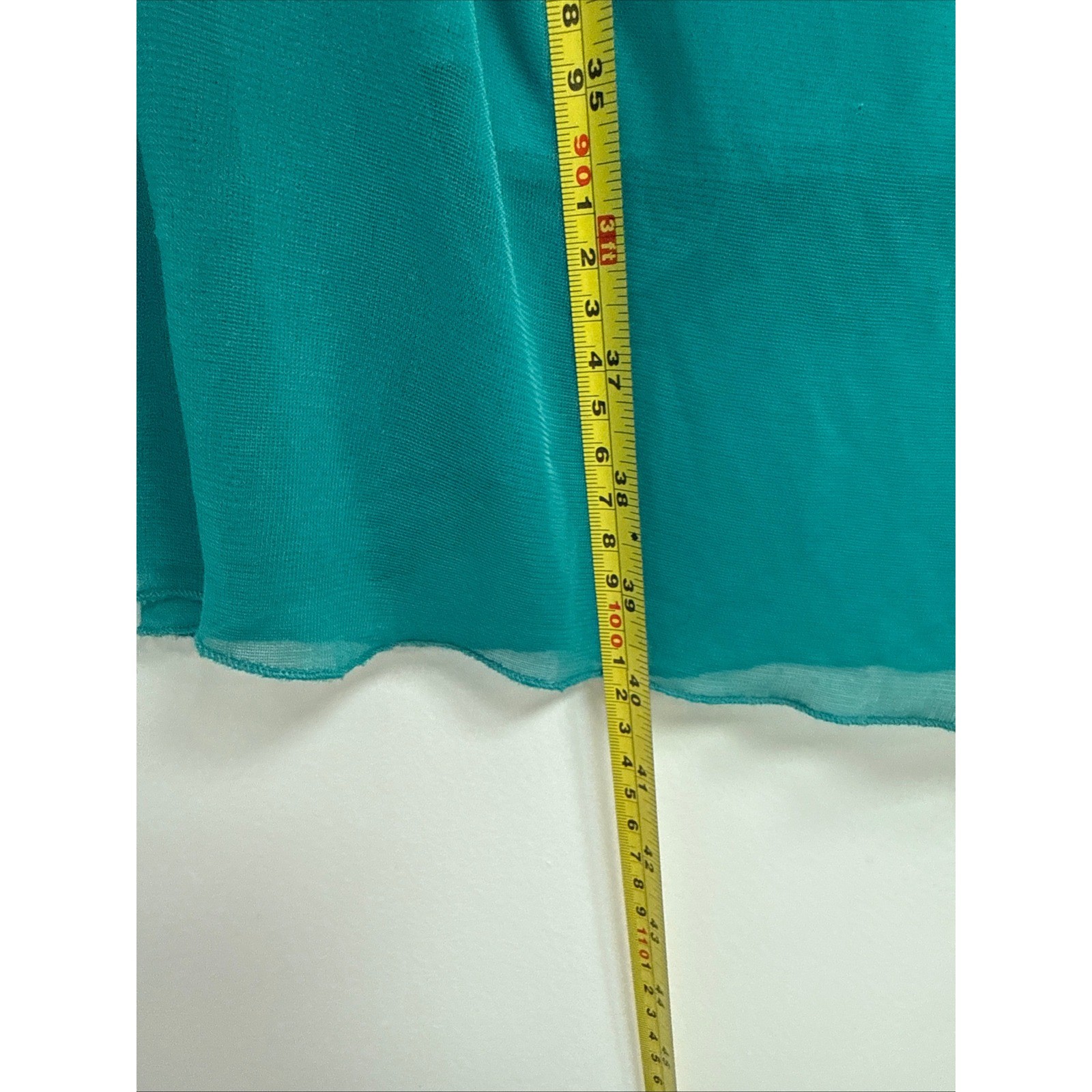 Jodi Kristopher Teal Sequin Beaded Ruffle babydoll Cocktail Dress Womens size M