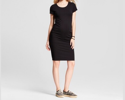 Isabel Maternity by Ingrid & Isabel Short Sleeve Shirred T-Shirt Dress Size S