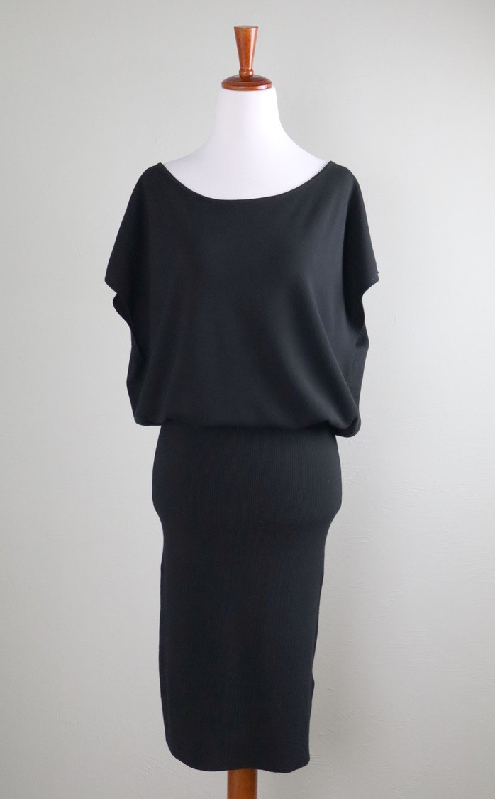 BANANA REPUBLIC NWT $130 Black Lenzing Ecovero Splash Sweater Dress Size Large