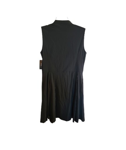 Alfani Black Sleeveless Zip Down Front Mid Length Size 14 Spanex Polyester Nylon