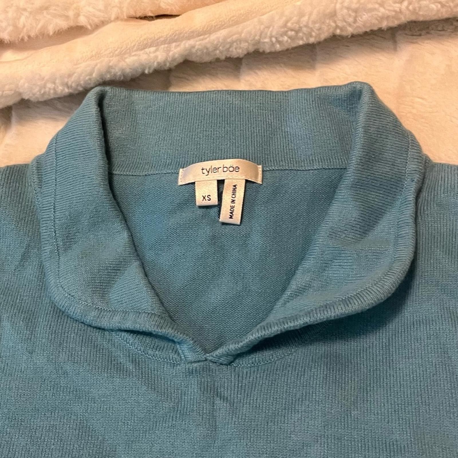 Tyler Boe XS Blue Knit Fall Winter Spring Extra Slim Casual Preppy Sweater Dress