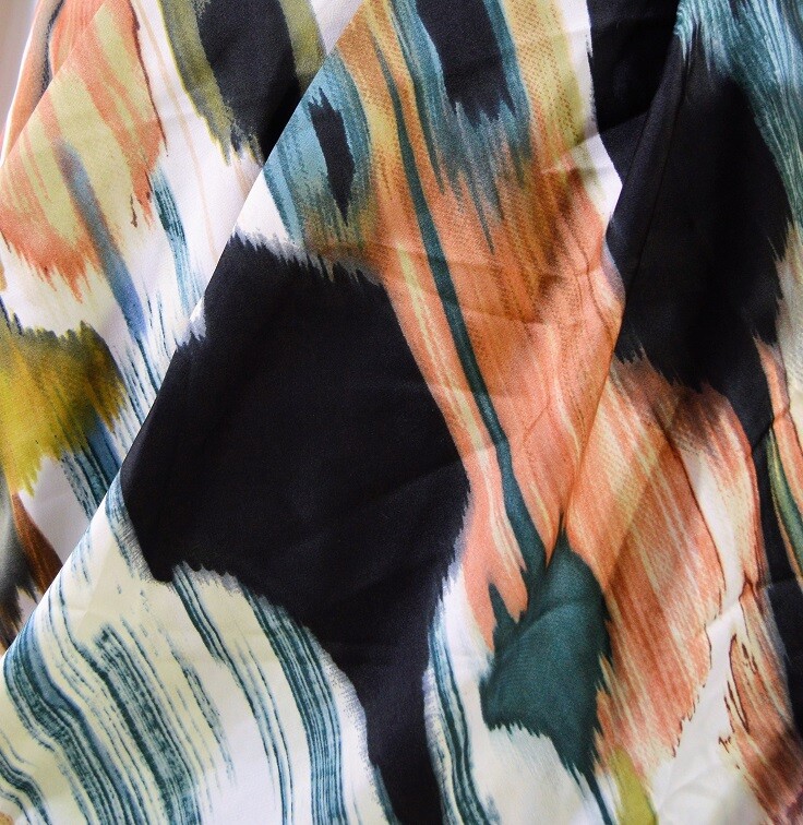 NWT $198 Ann Taylor Brush stroke print Drapery strapless formal Dress Sz 8P, 12P