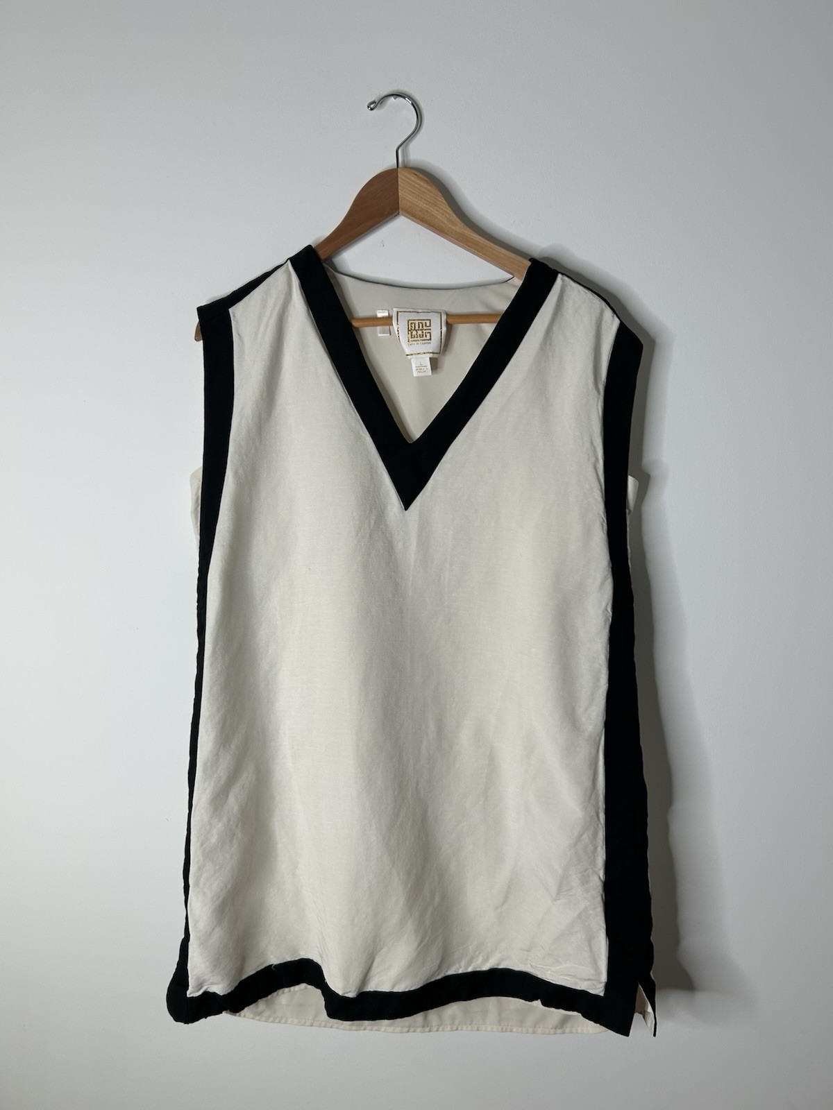 Emily McCarthy Dress Women’s L White Shift Linen Everyday Casual