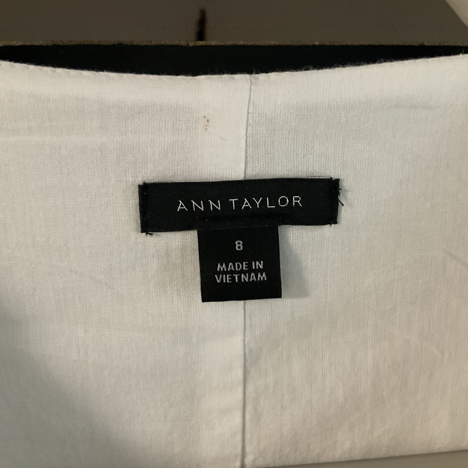 Ann Taylor White Linen Blend Button-Down Vest Dress Sleeveless Midi Size 8