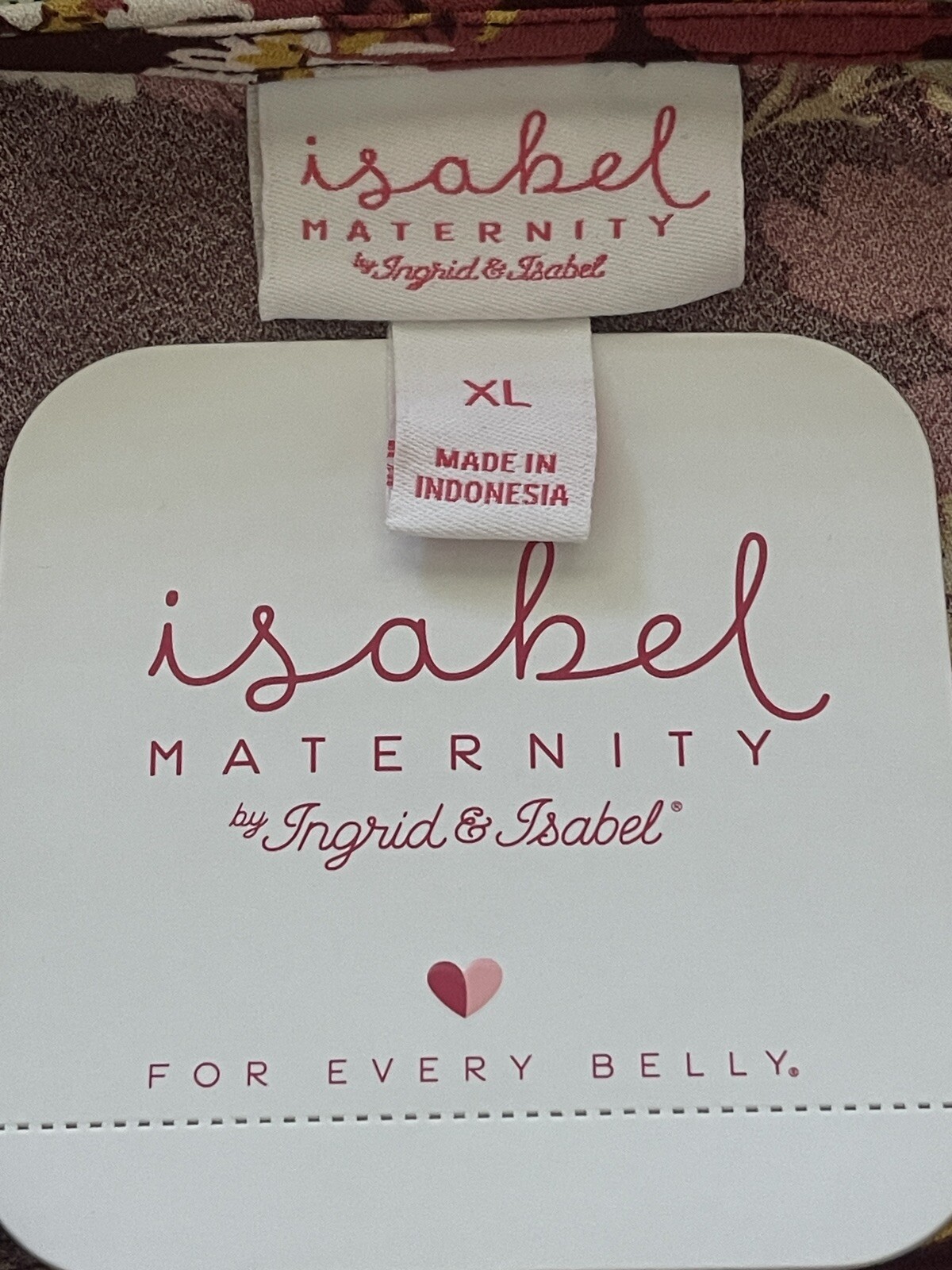 NWT Isabel Maternity by Ingrid & Isabel Burgandy Floral Dress in Multiple Sizes
