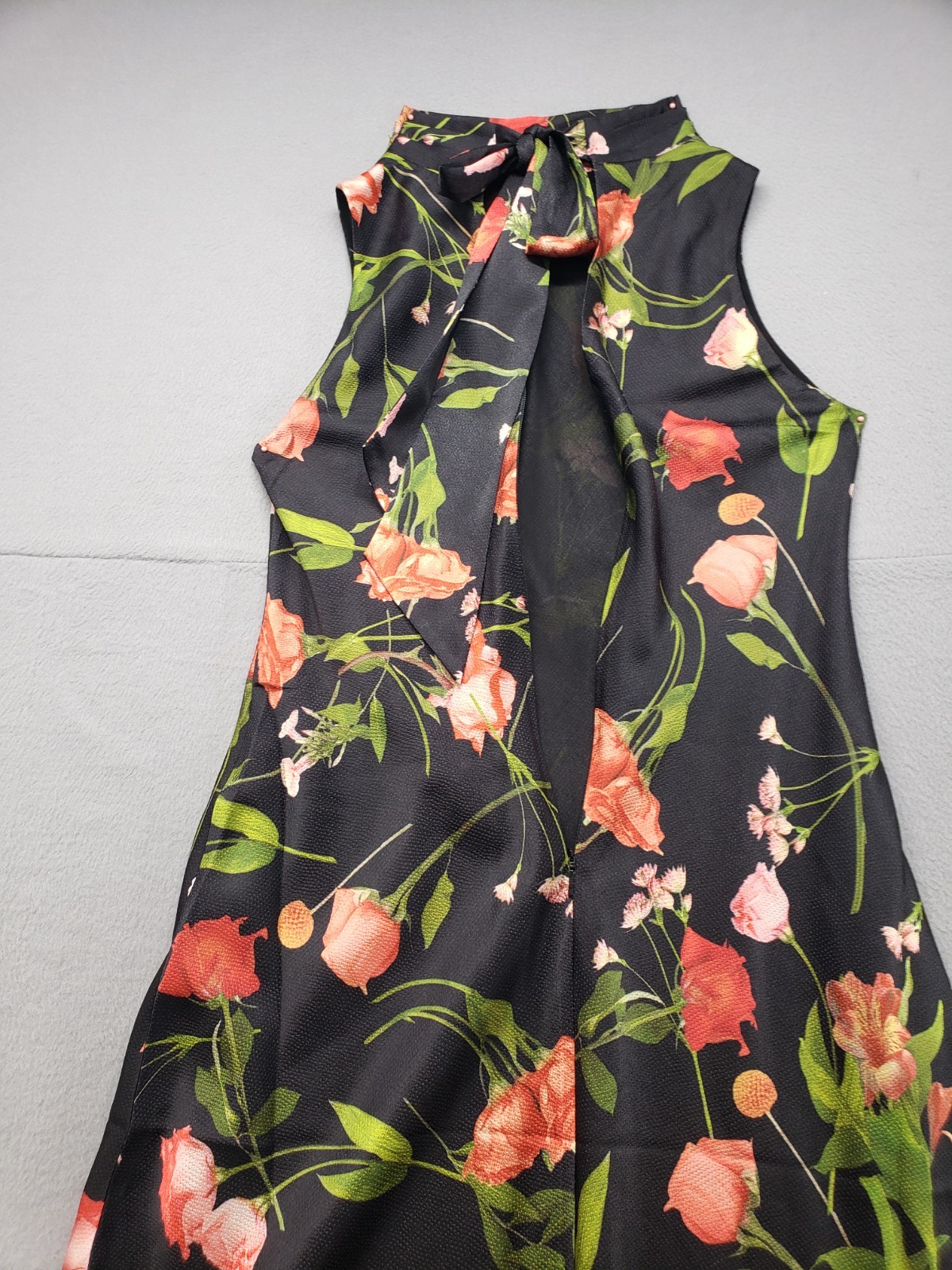 Ted Baker Women Maxi Dress 3 Multicolor Floral Back Tie Sleeveless Cocktail