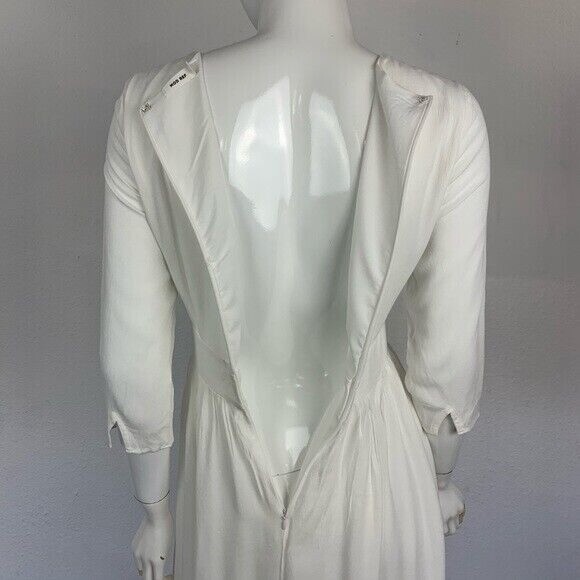 Mod Ref Midi Dress Small White Embroidered Boho Resort Beach Bridal Casual