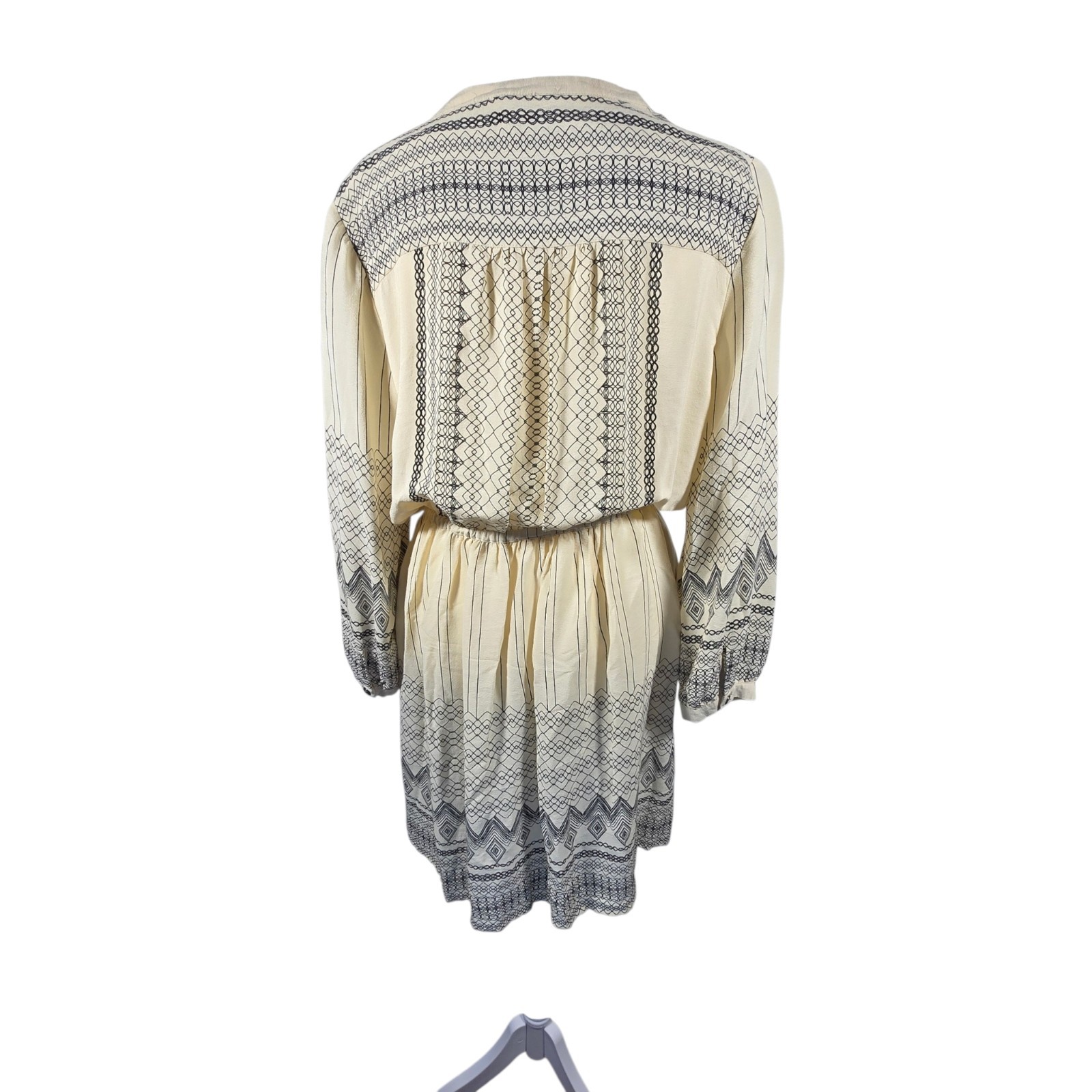 Anthropologie Floreat Perrie Peasant Dress Ivory Black Crochet Size 10 Boho