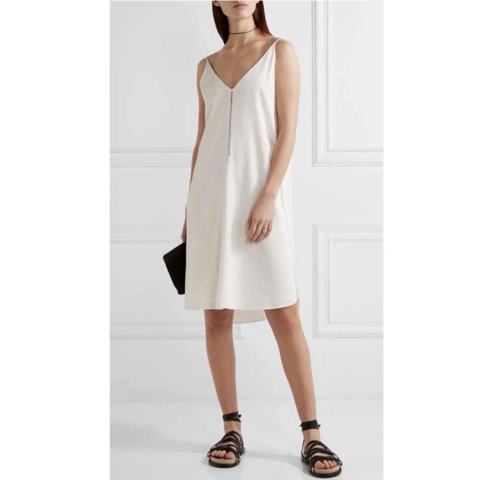 $495 NEW T BY ALEXANDER WANG IVORY CHAIN DETAIL DRESS 6