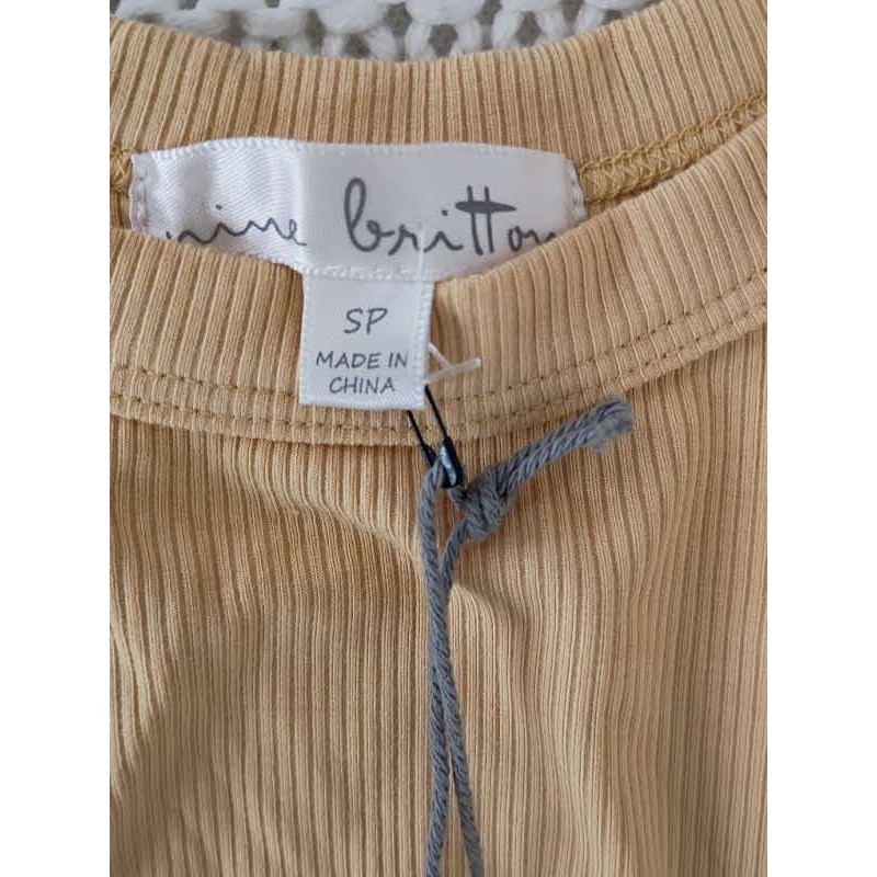 Nine Britton Mustard Yellow Ribbed Mixed Media Maxi Dress NWT Fits S/M