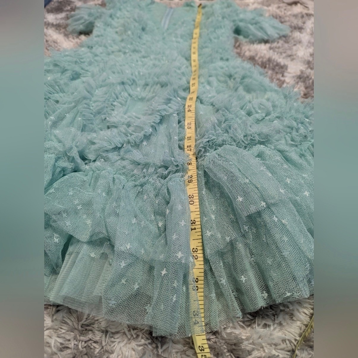 Needle & Thread Verity Ruffle Mini Dress Size 2 Green NEW with Tags