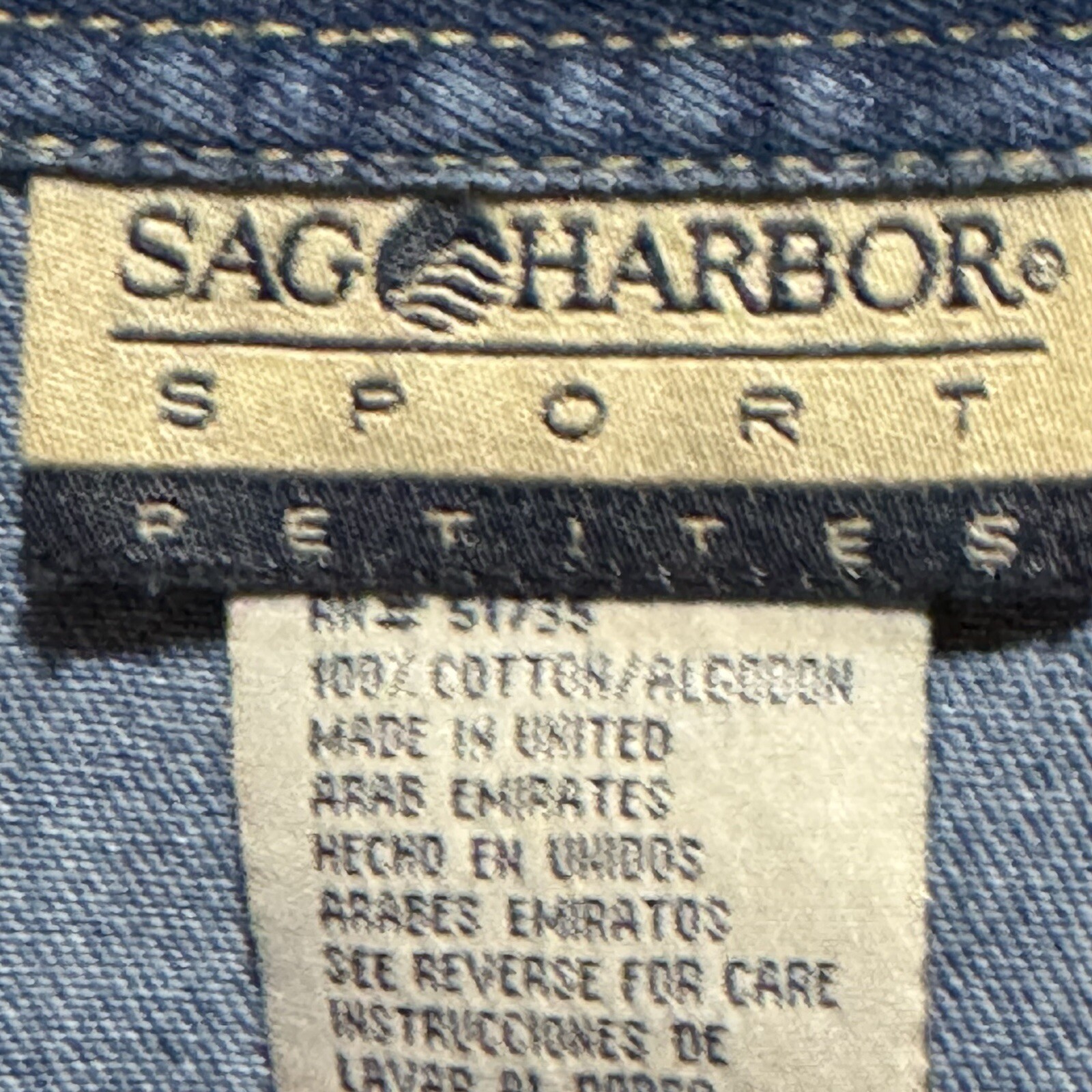 Sag Harbor Sport Petite Light Wash Denim Jumper Women’s Petite M Pockets Vintage
