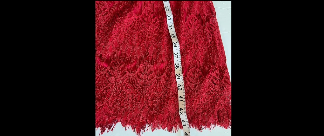 Expressions V-Neck Lace Dress ~ Crimson ~ Size XL **NEW**