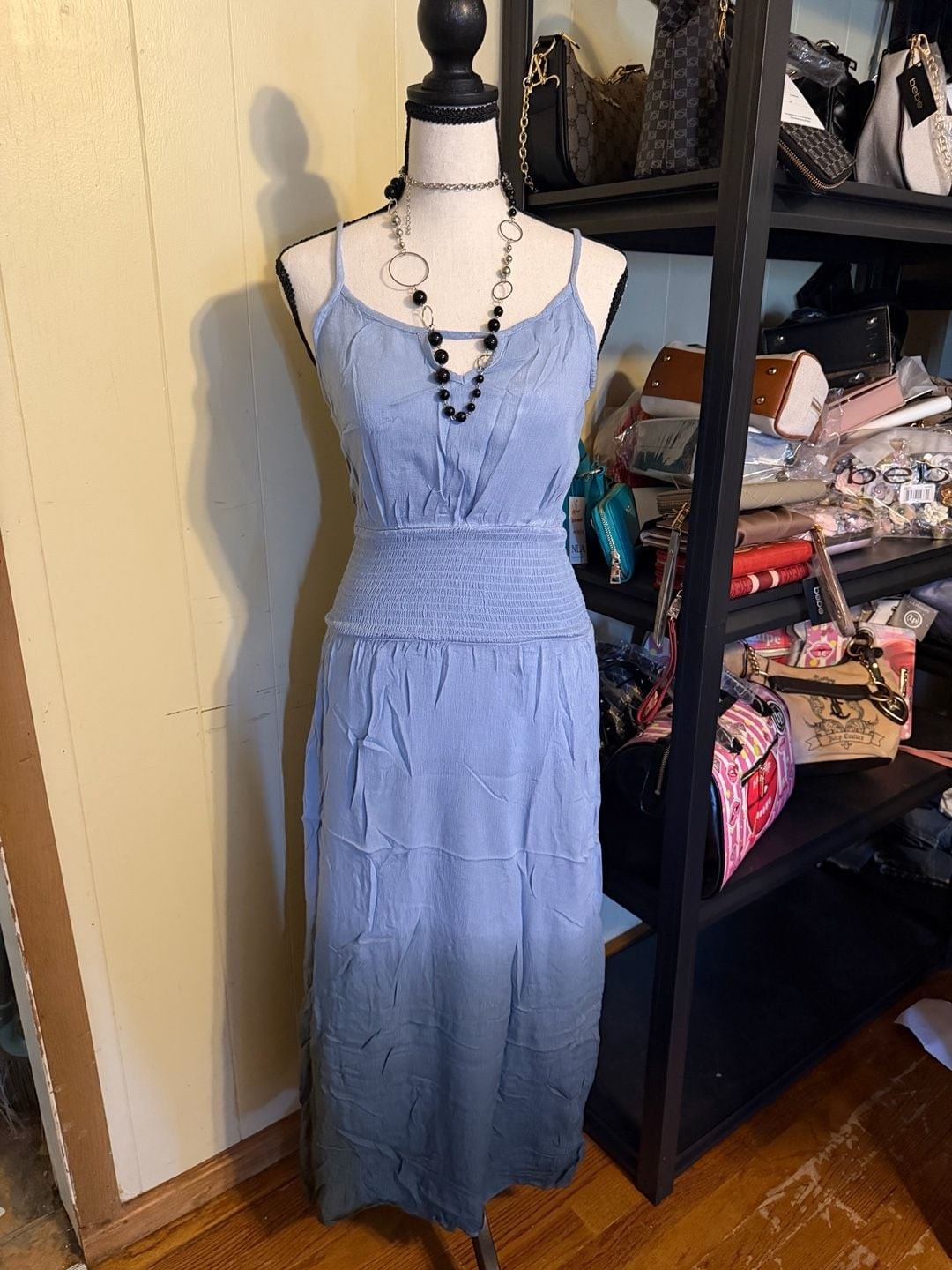 Promesa Women’s Sleeveless Ombré Smocked Maxi Dress in Blue