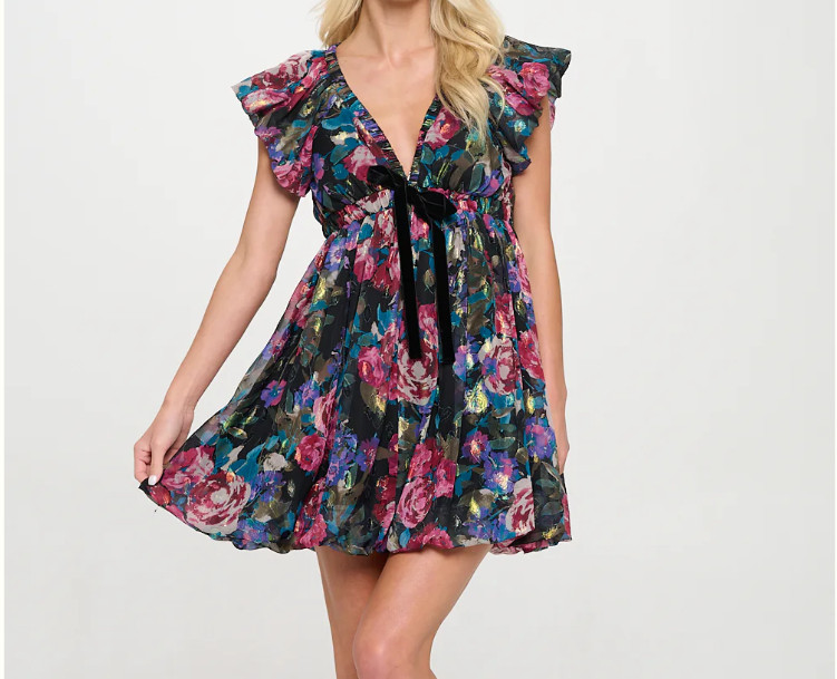 Meet Me In Santorini Secret Garden Bow dress sz medium