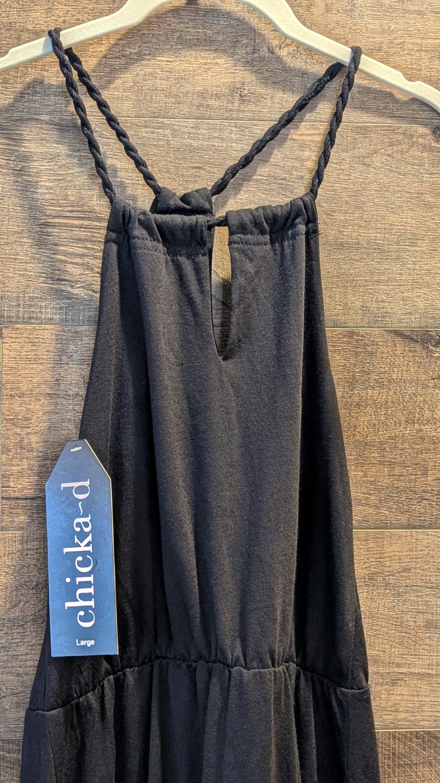 Chicka-D Mini Hi/Lo Black Twisted Strap Dress Baylor University BU Bedazzled NWT