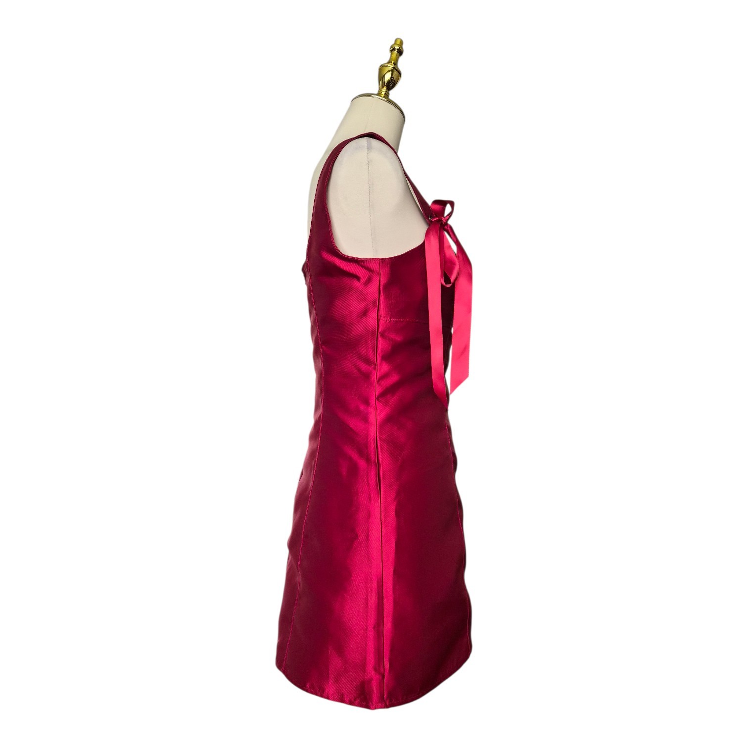 Dolls Kill Current Mood Satin Mini Dress Red Tie Strap Corset Babydoll Size S