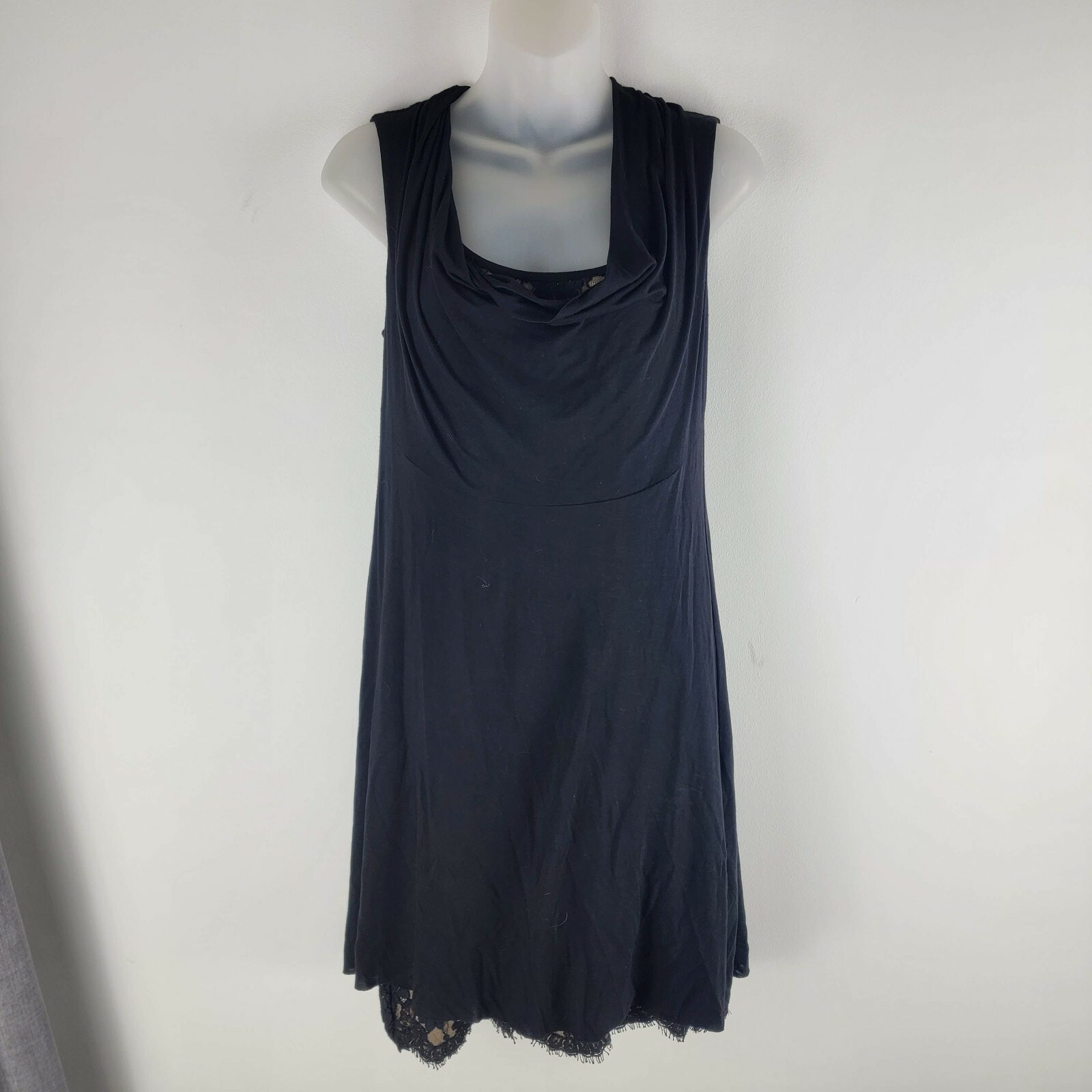 Bailey 44 dressed womens sleeveless fit and flare dress lace trim sz M