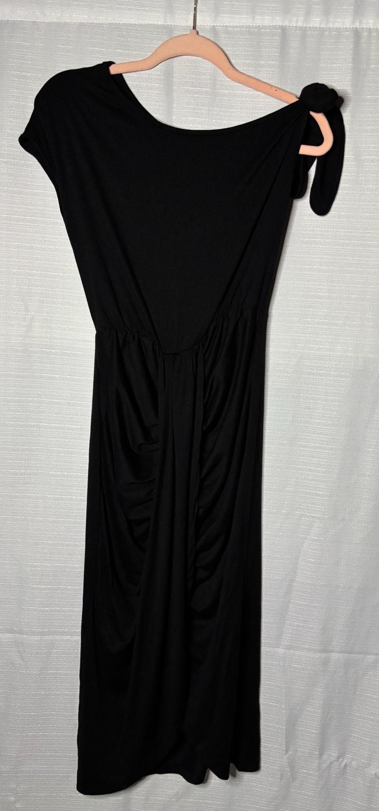 Crew Neck Cap Sleeve Ruched Draped Midi Sheath DressBoutique Dress
