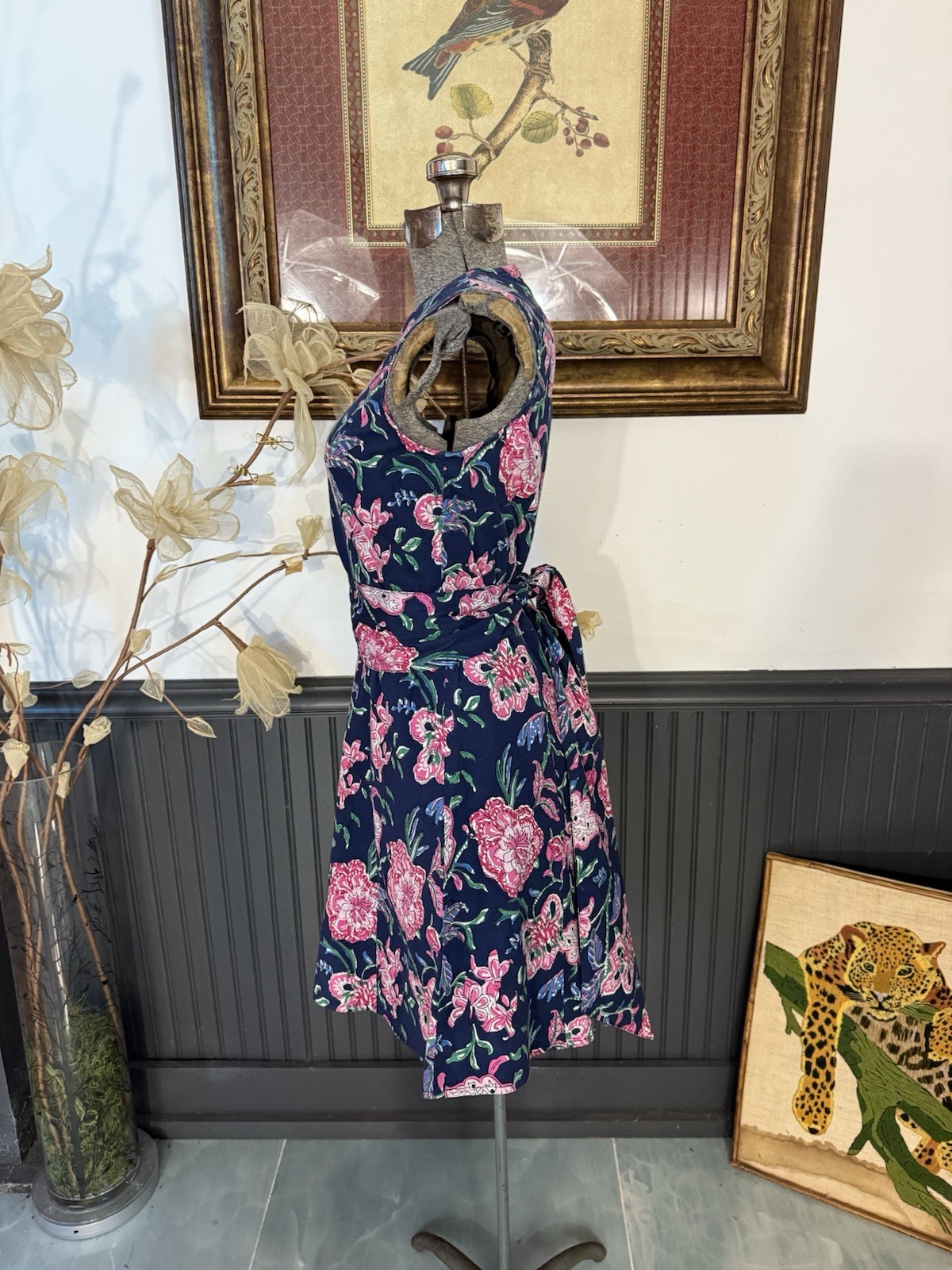 Fitzroy & Willa 100% Cotton Floral Fit and Flare Mini Dress ~ Size Medium 🧡🍄