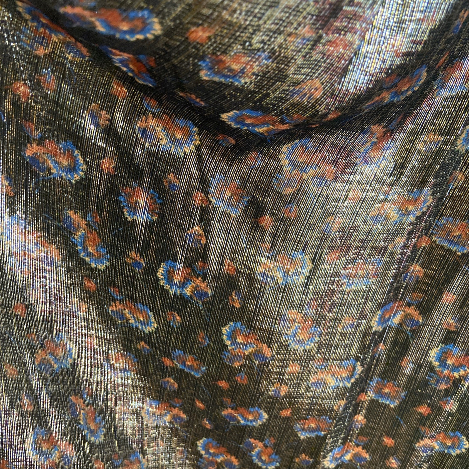 COACH 1941 Floral Print Metallic Silk/Velvet Size 0