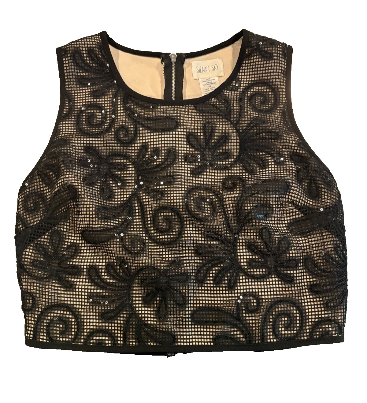 Sienna Sky Black Lace Crop Top Medium