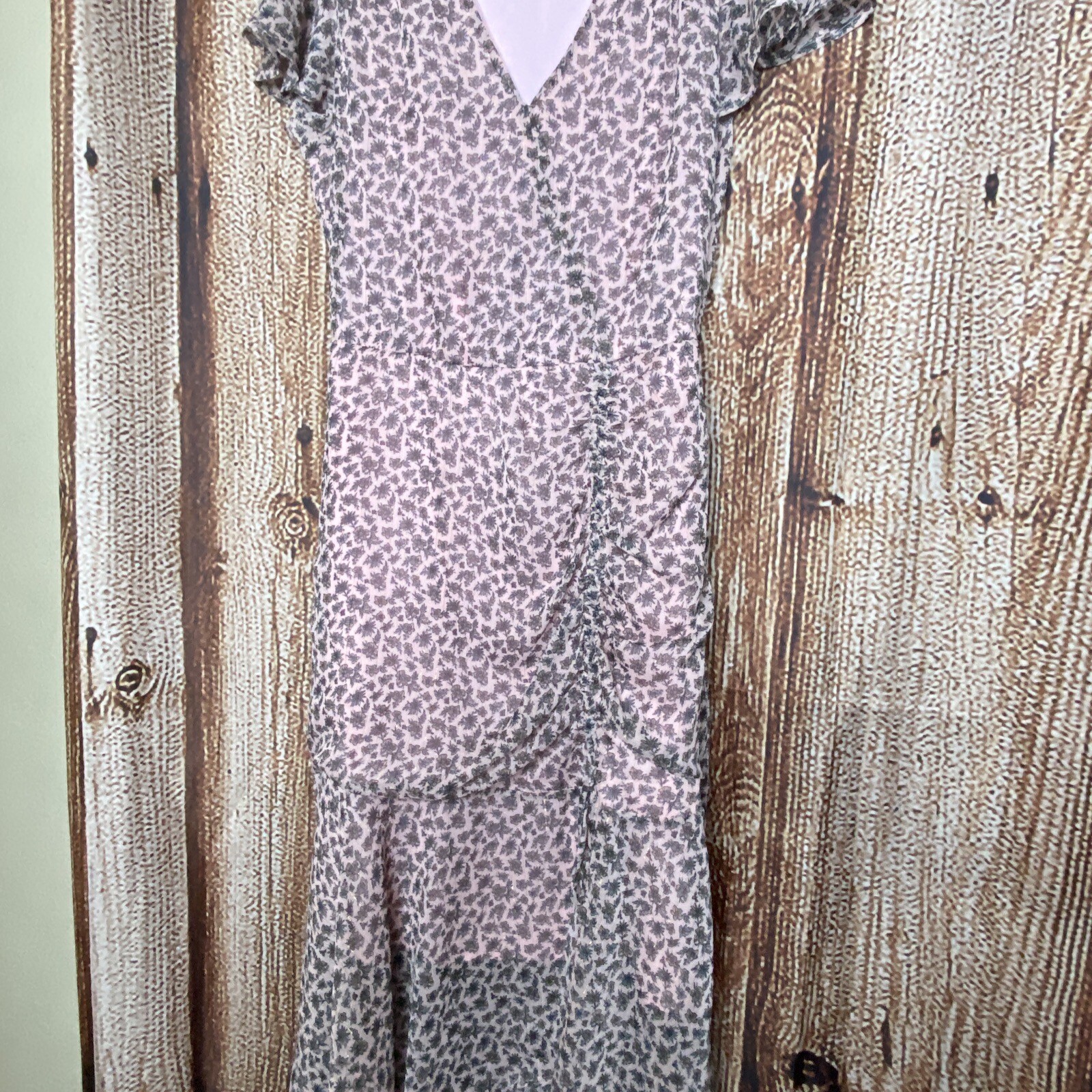 Sam Edelman Women’s Lined Flutter Sleeve V-Neck Midi Party Dress Size 2 Side Zip