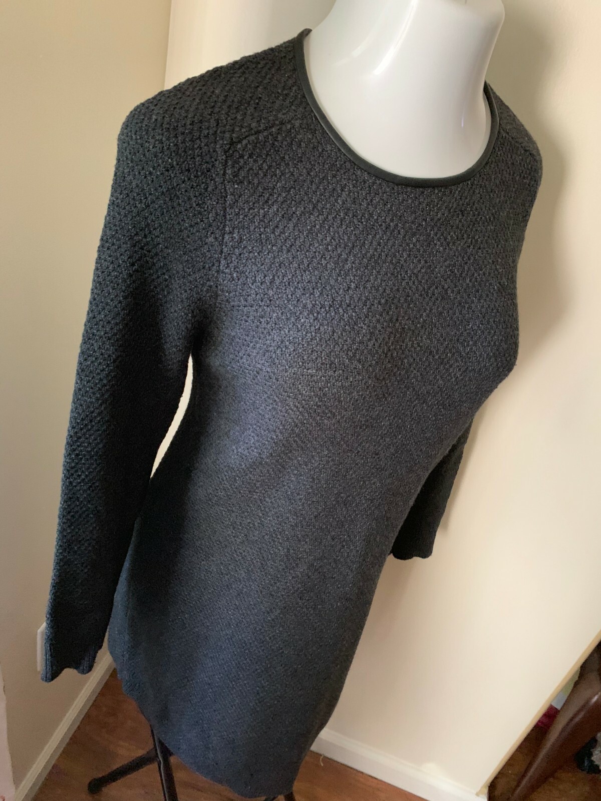 Ann Taylor Loft THICK Gray Cotton Camel Hair Blend Sweater Dress, Women’s L
