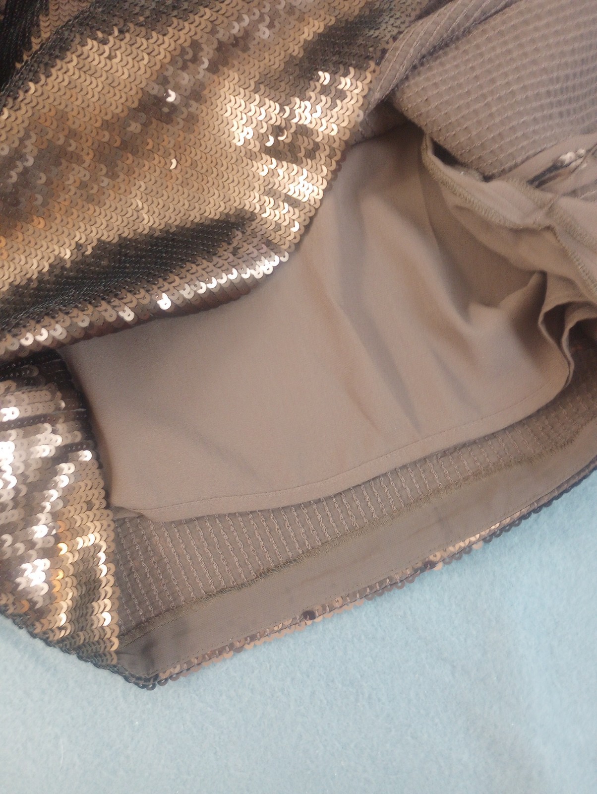 Madewell 6 Sequin Slip Mini Dress Chocolate Brown Y2K Babydoll Preppy Strappy