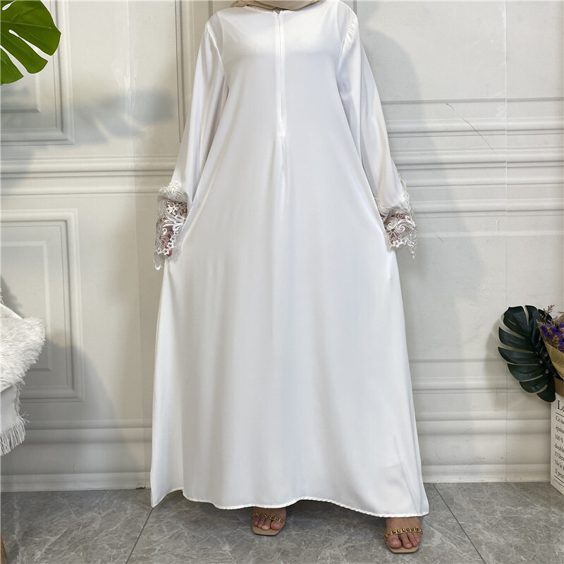 Open Front Zipper Abaya Long Dress Dress Kaftan Muslim Women Dubai Arab Casual