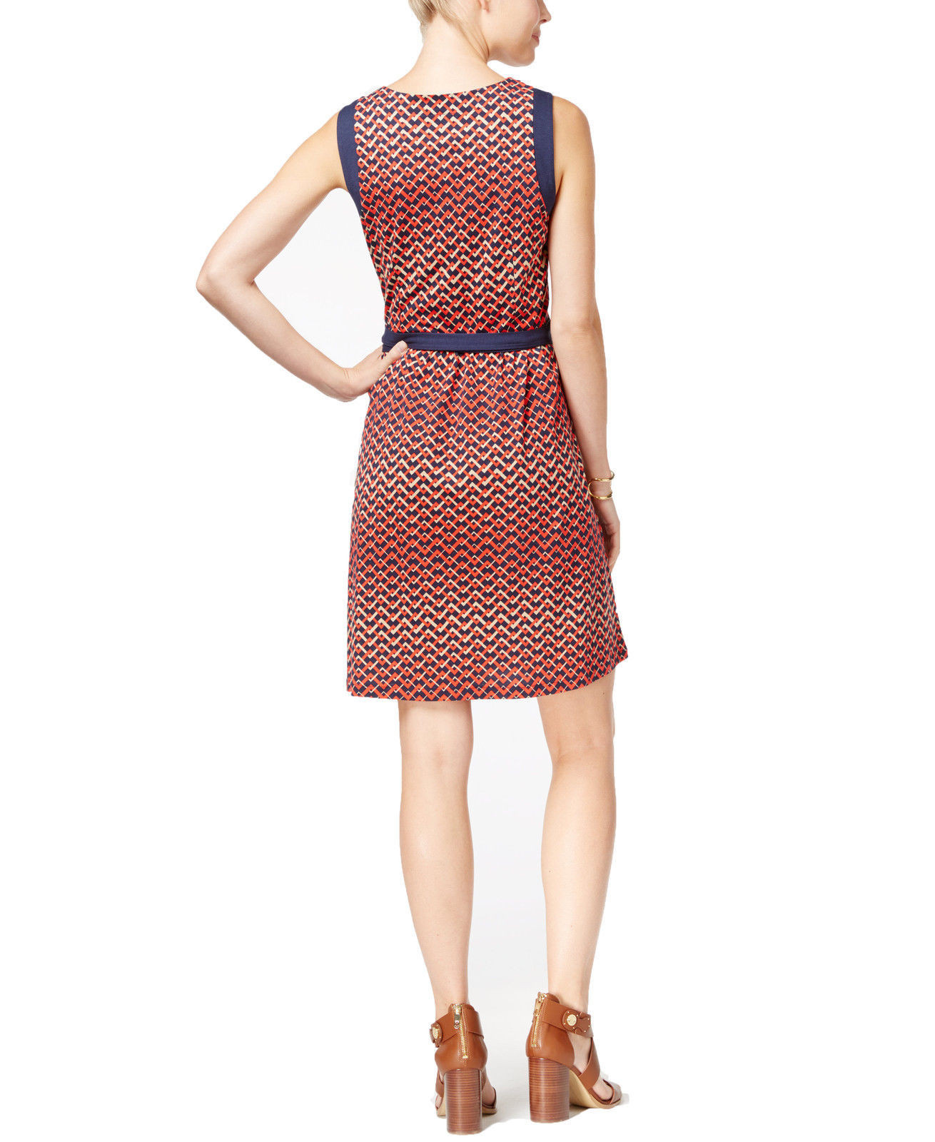 NWT-TOMMY HILFIGER ~Size SMALL~ Geometric Sleeveless Women’s Wrap Dress MSRP $89