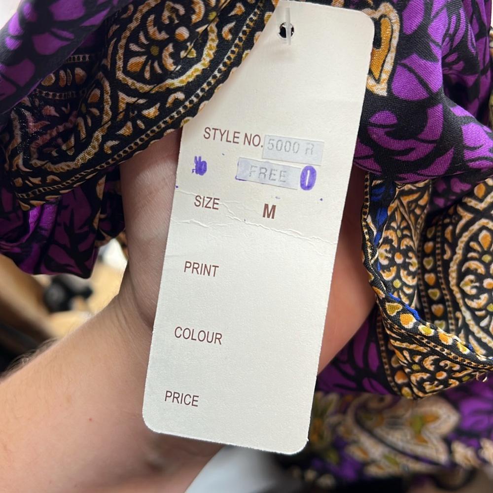 NWT Cute Options Kaftan Kimono Purple Women OS M Hippie Boho Maxi Egyptian Dress
