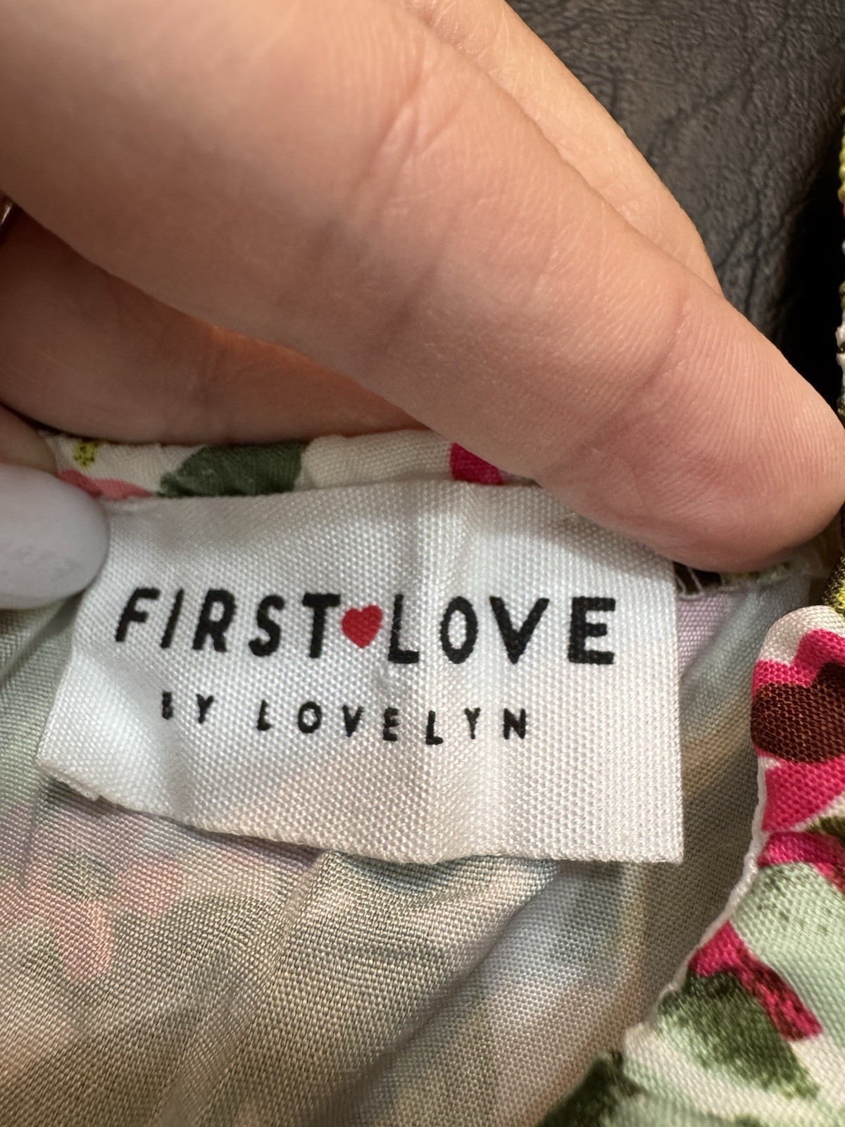 First Love by Lovelyn Floral Mini Dress Sz M Cottagecore Puff Sleeve Tie Back