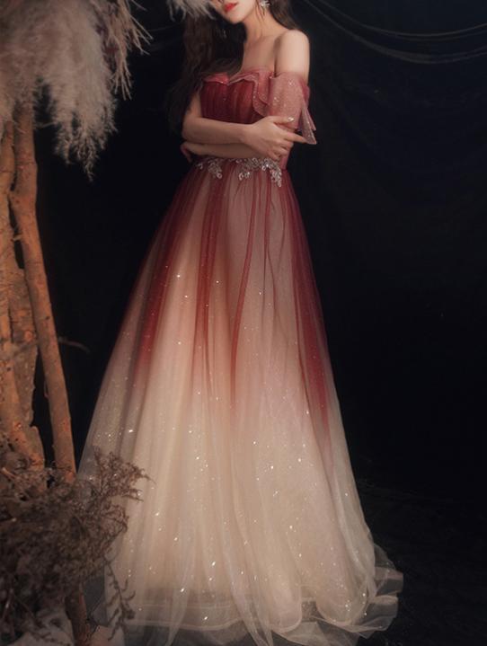 Women’s Bride party Wedding Evening dress Splicing Off Shoulder Long Skirt New