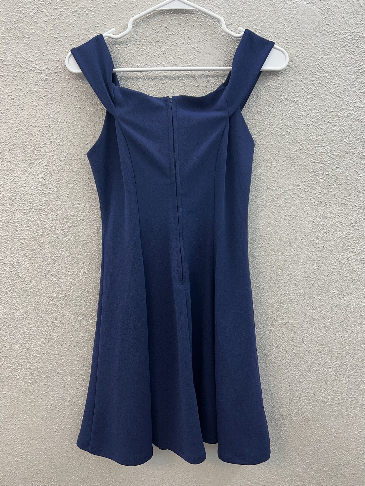 Juniors Social Code Dress Size 9 Navy Blue Off-the-Shoulder