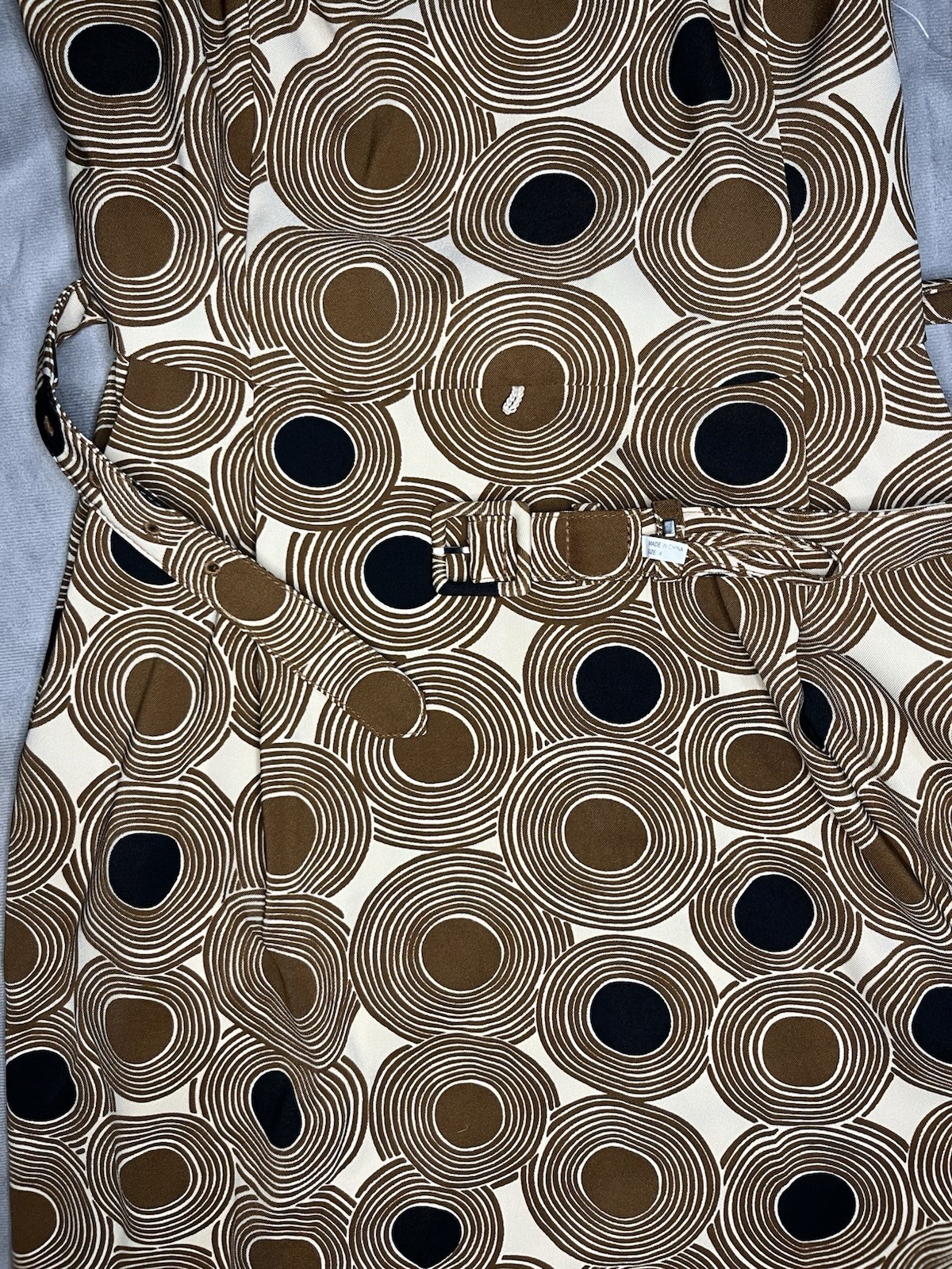 NWT Anne Klein Brown & Black Concentric Circle Print Sheath Dress Size 4