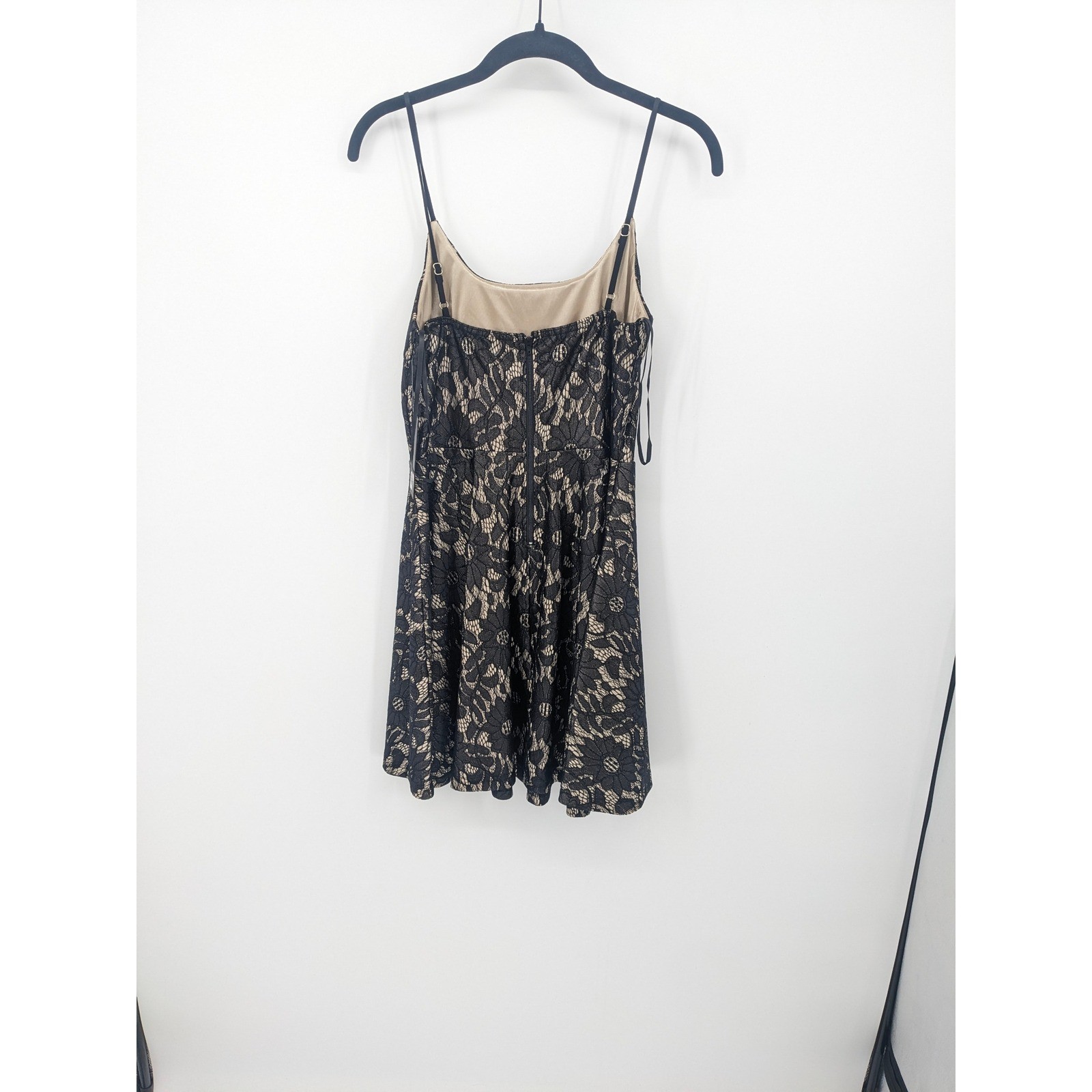 Trac Black Lace Dress Medium Lined Mini Y2K Dark Cottagecore Whimsical Romantic