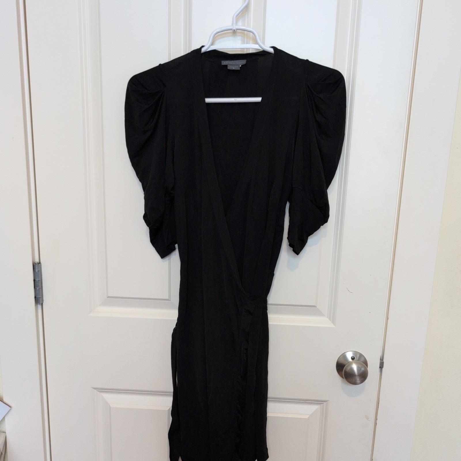 A/X Armani Exchange Wrap Mini Dress Size Medium Black Excellent Condition