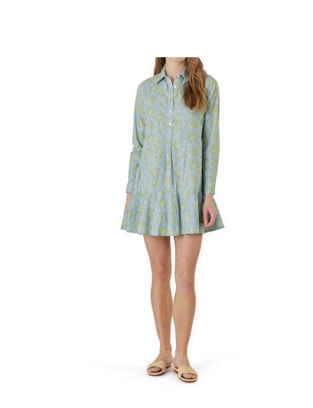 LIVRO Polly Shirt Dress Cool Garden Coastal Preppy M Medium