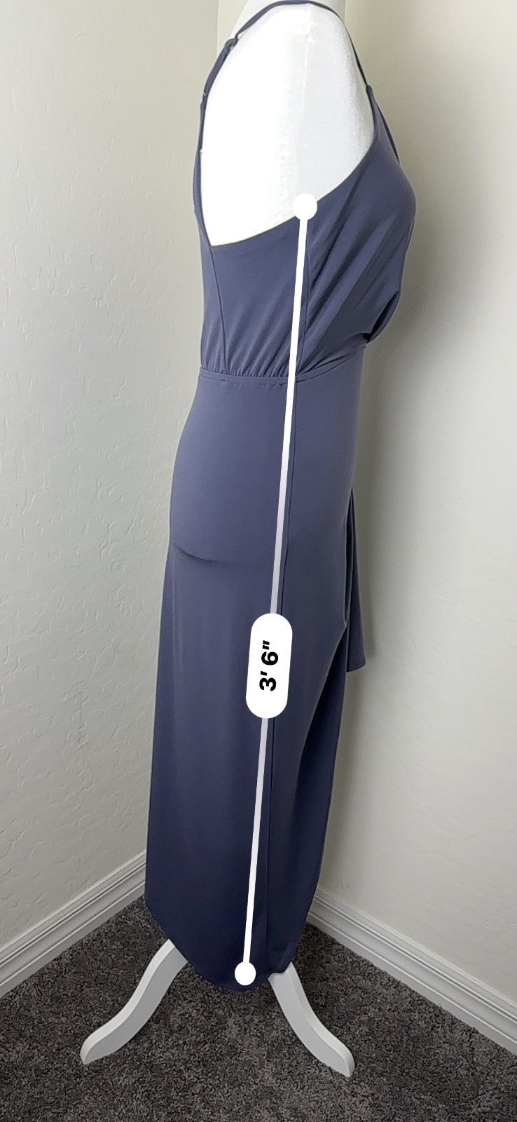 BCBGeneration XXS Vapor Asymmetrical Cocktail Dress V Neck Draped Midi