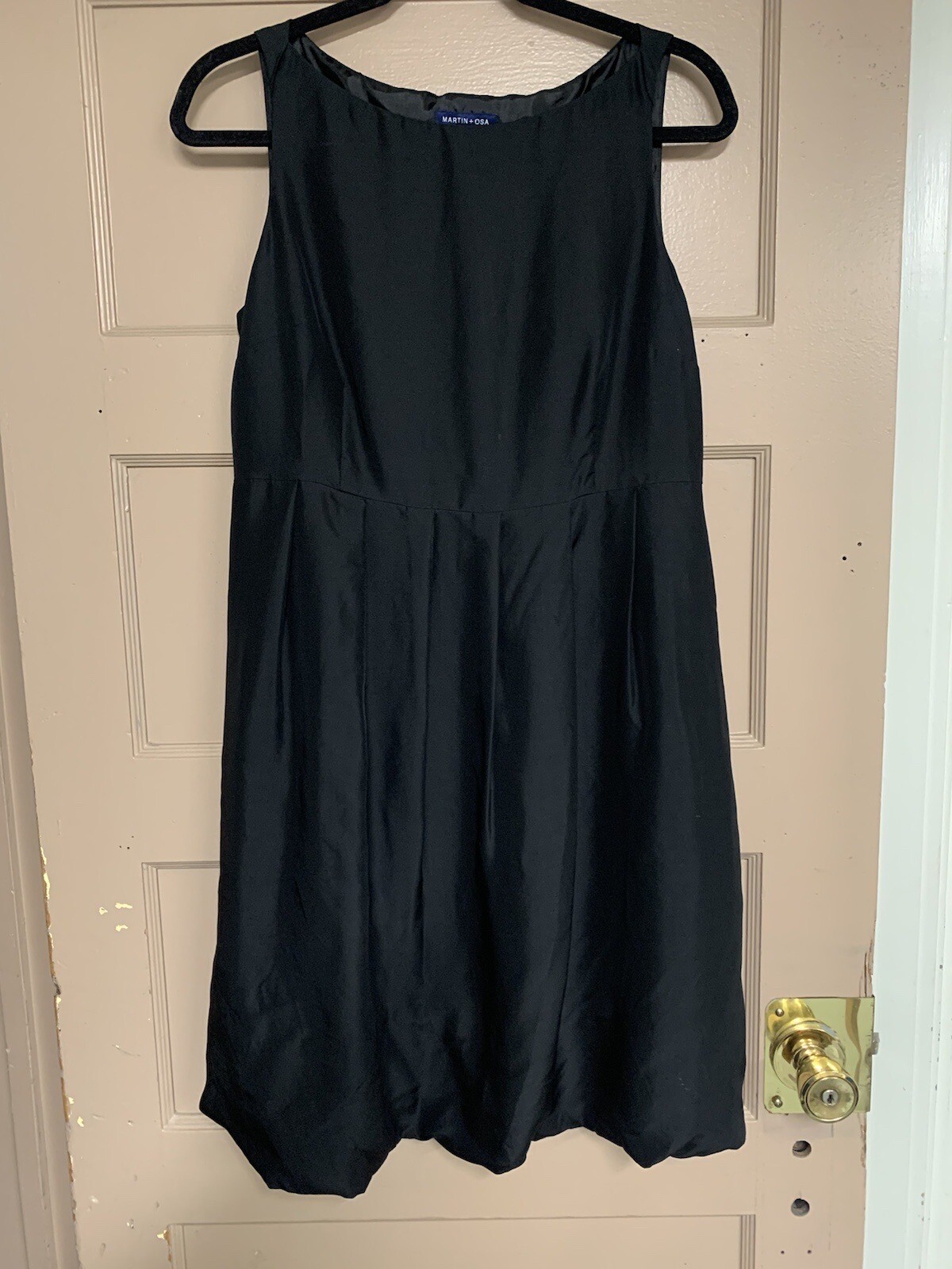Martin + Osa Black 100% Silk Bubble Dress