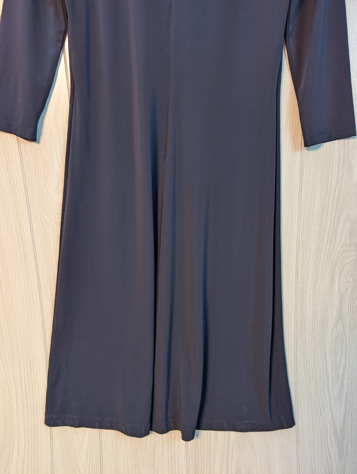 Ralph Lauren Collection Mini V Neck Midi Day Dress Sz 10 3/4 Sleeve Black