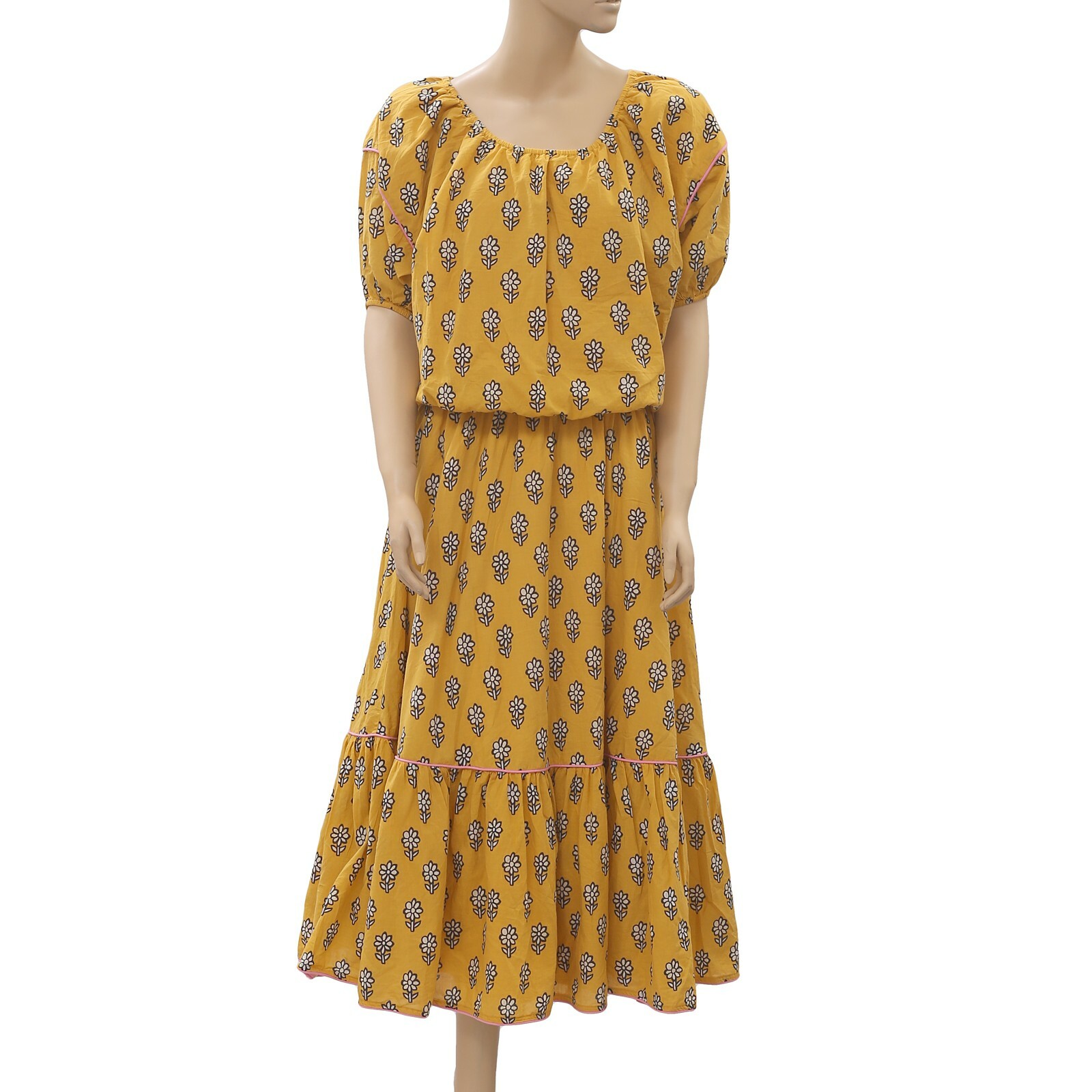 Rhode Resort Frida Printed Midi Dress Floral Off The Shoulder Vacation M 231156