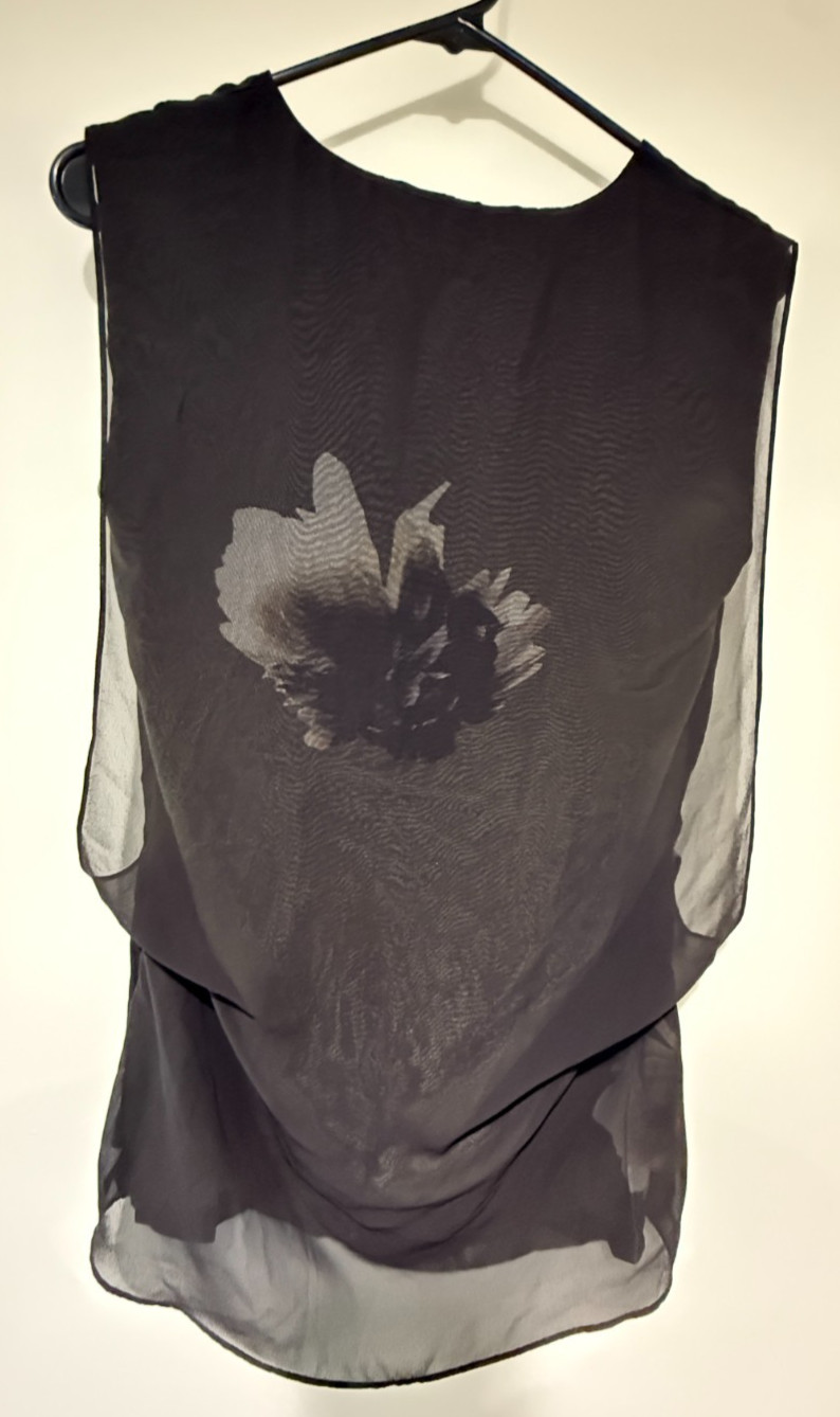 AllSaints Black Silk Sleeveless Shirt UK 6 US 2