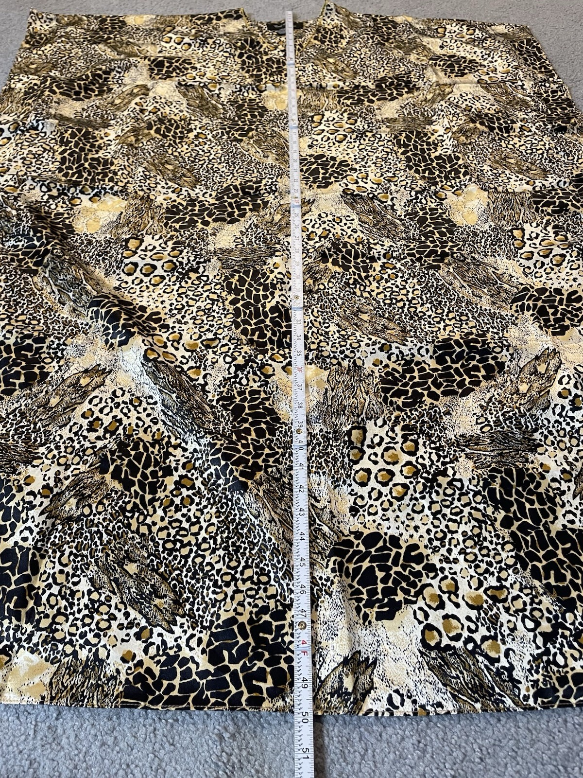 Leopard Print Satin Kaftan Maxi Dress OSFM Beige Black Caftan Boho Safari
