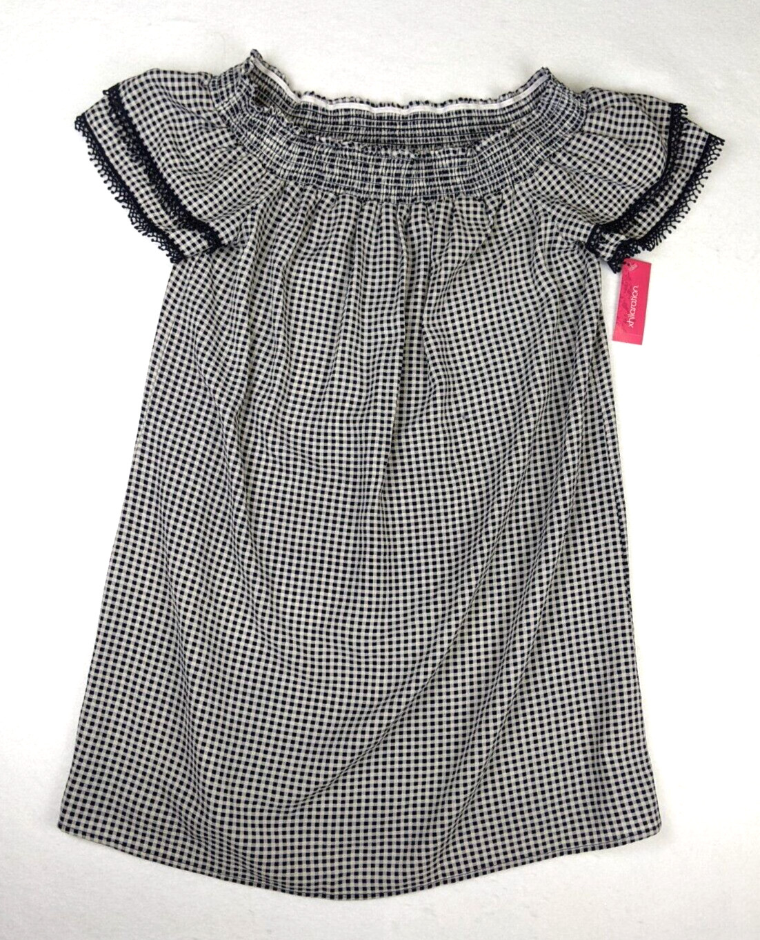 Xhilaration Women’s Dress Size M Blue Plaid Boho Bohemian Peasant Shift