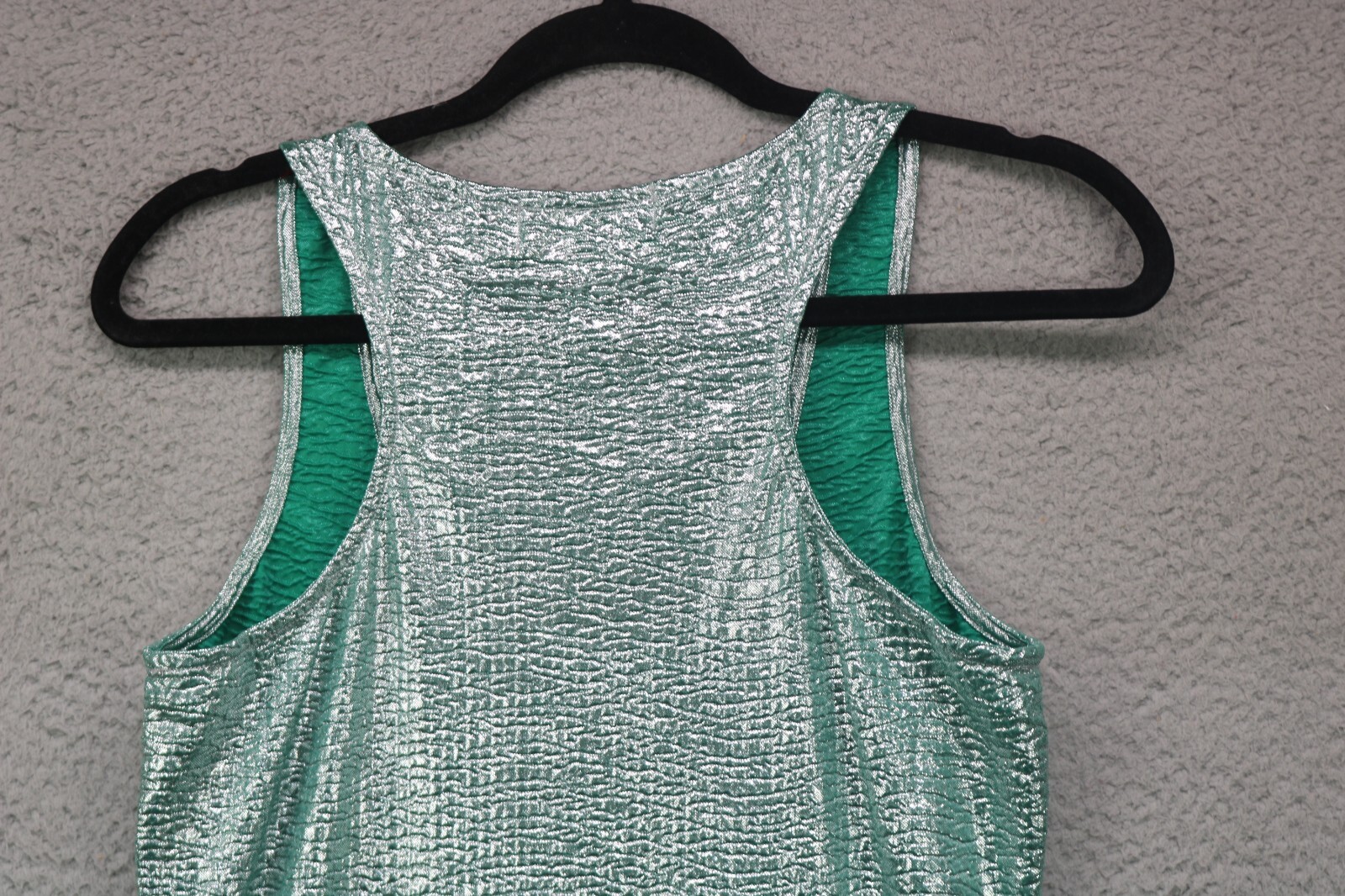 Olive & Oak Green & Silver Shimmering Bodycon Dress-Size Medium-Stretchy